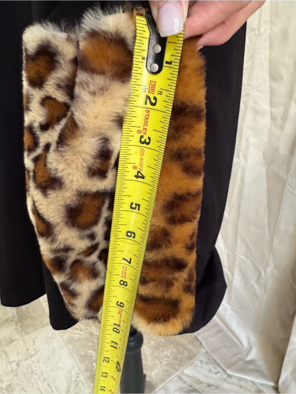 Philosophy Republic Clothing Black Leopard Faux Fur Trim Poncho Tunic XL - Picture 12 of 12